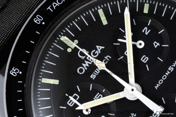 0128 Speedmaster Misson To The Moon 1:1 Best Edition Black Dial On Nylon Strap Quartz UrbanChic 7856